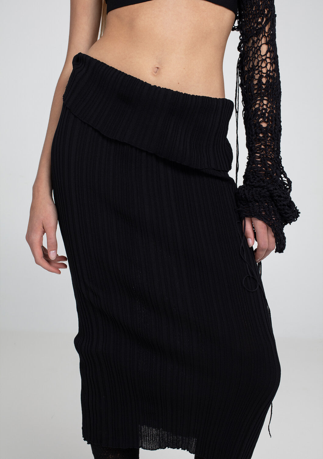 Aimala - cotton - skirt - black - close up