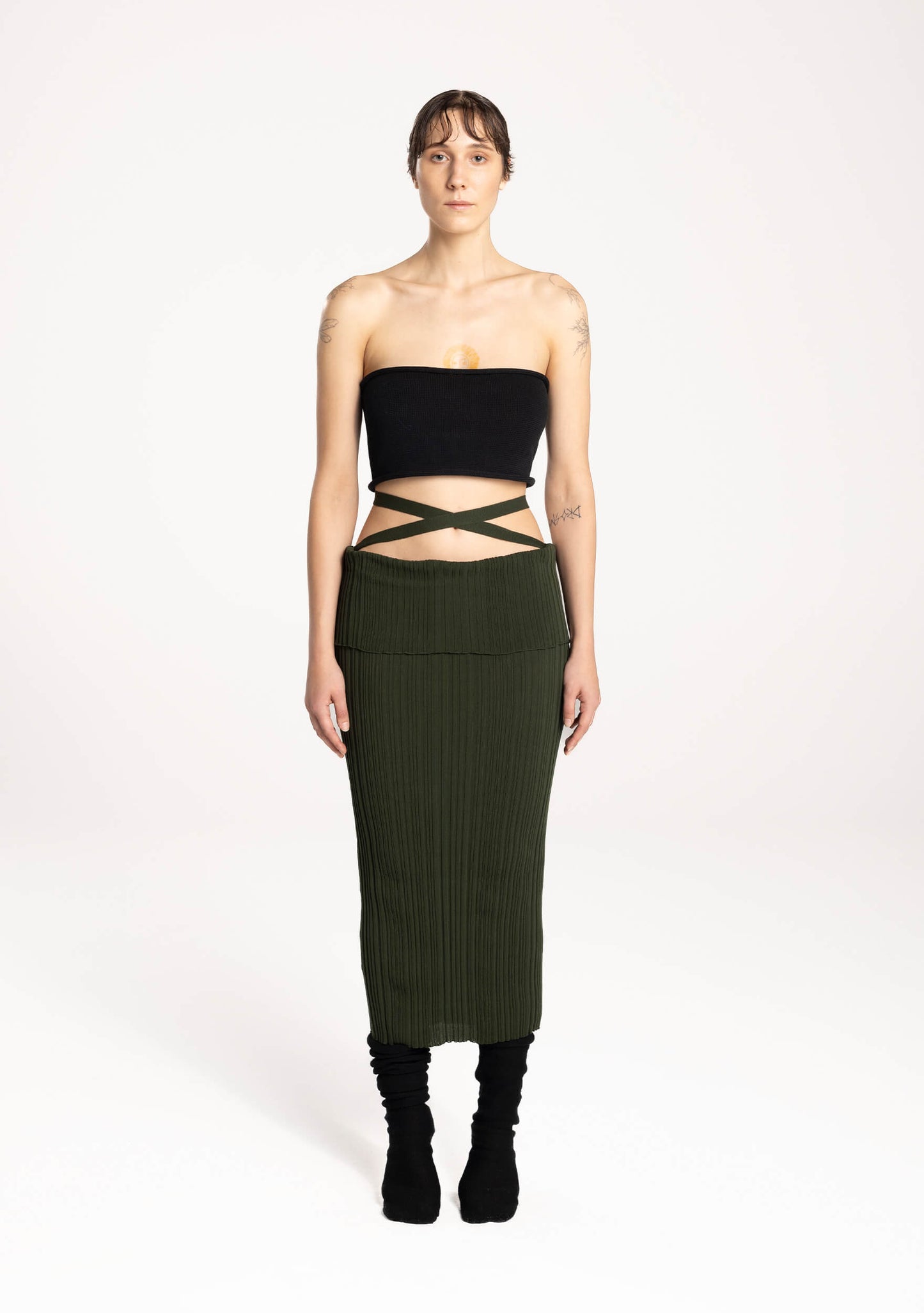 Aimala - cotton - skirt - moss green 