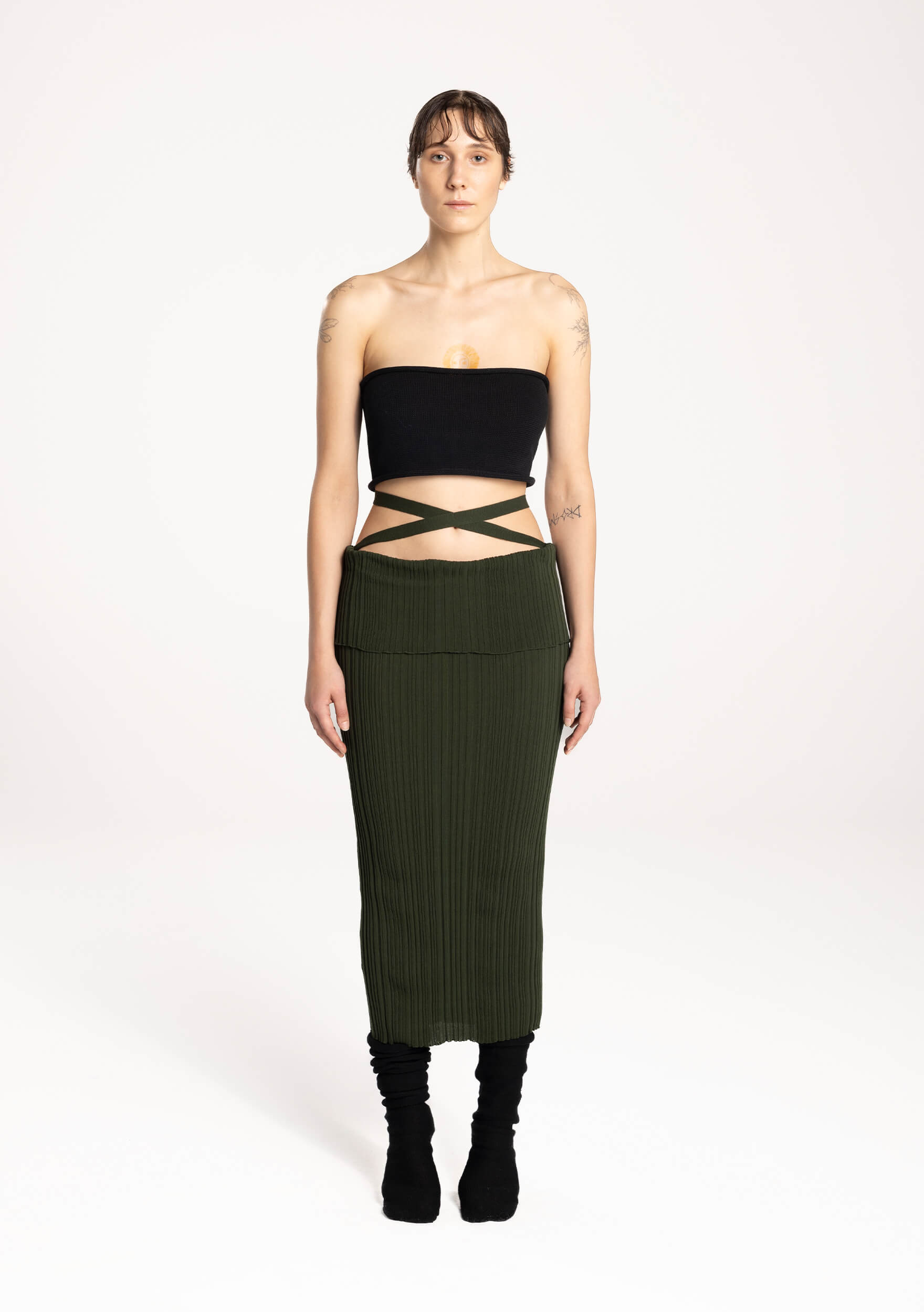 Aimala - cotton - skirt - moss green 